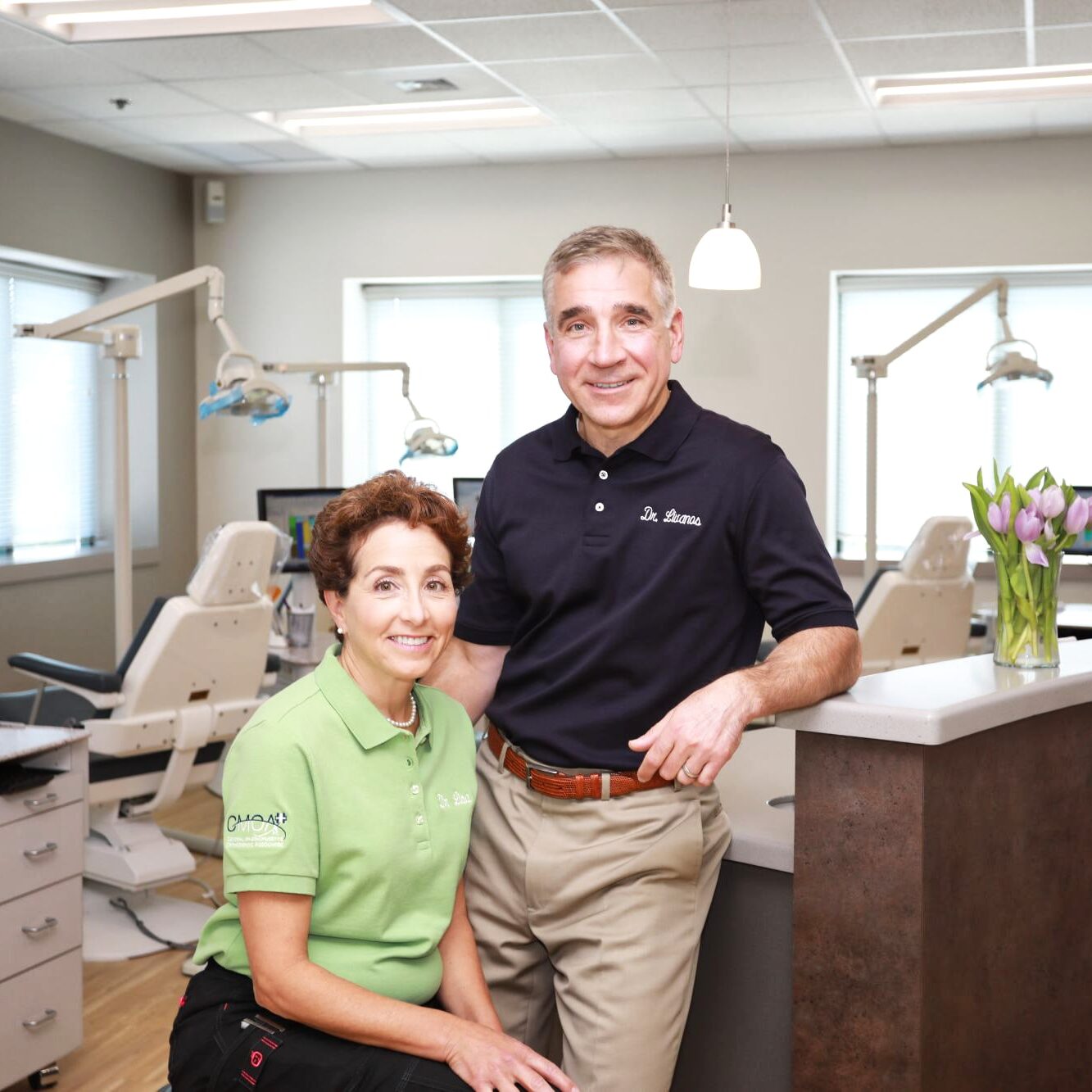 Doctors smiling together