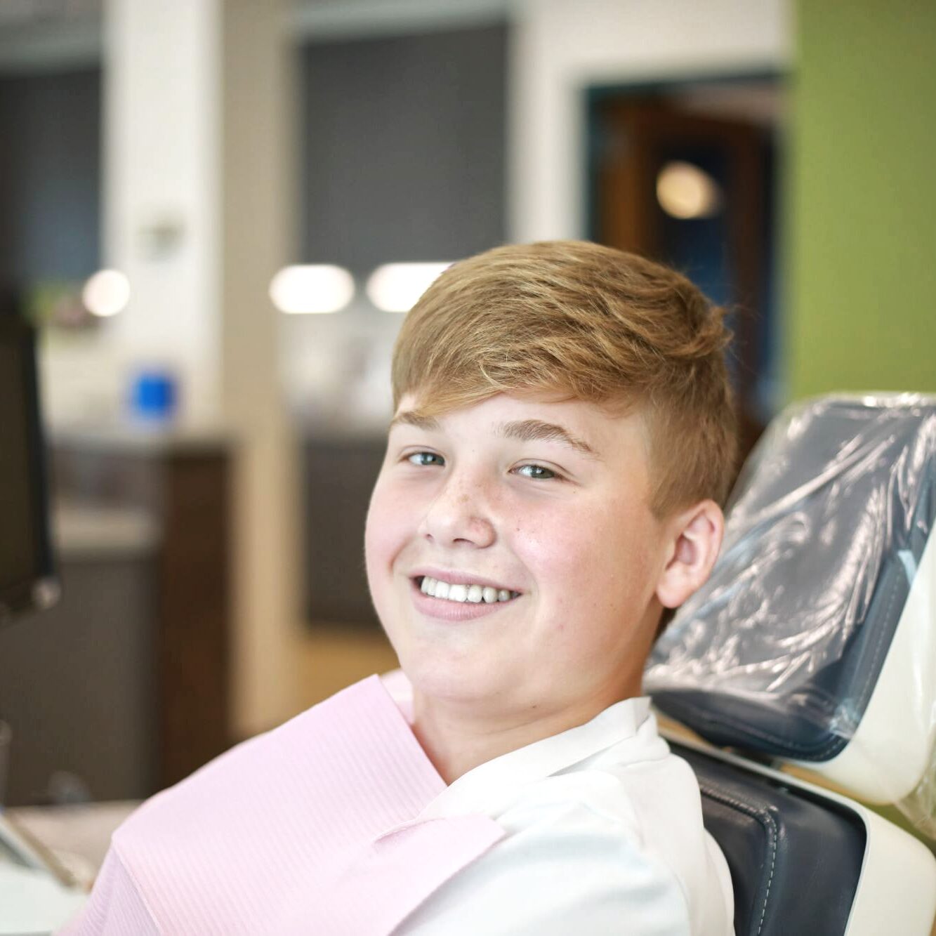 teen patient smiling during a visit